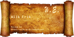 Wilk Erik névjegykártya